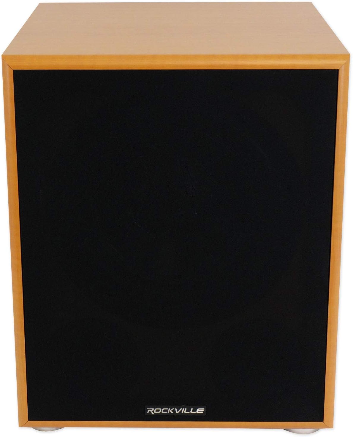 Rockville Rock Shaker 12 Wood 800W Peak/400W RMS Powered Home Theater Subwoofer 4 Ohm, Deep Bass, MDF Enclosure, RCA/High-Level Inputs, for Movies and Music