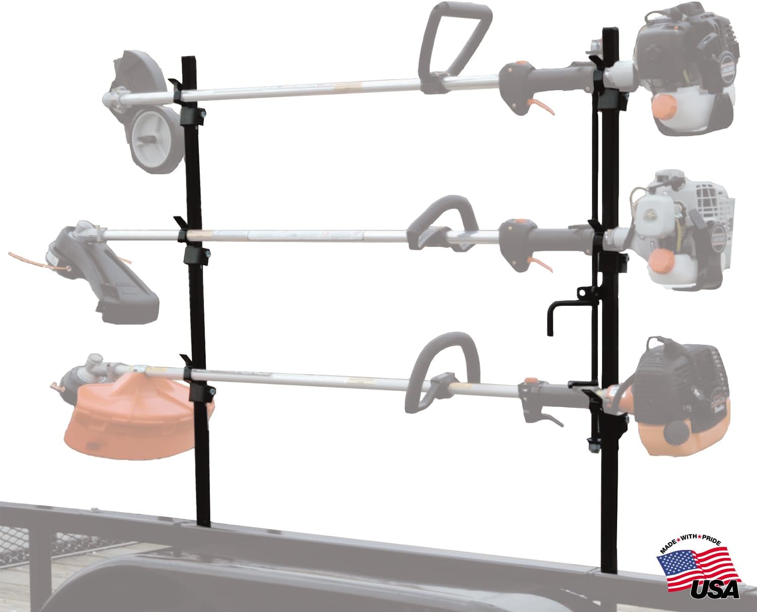 Buyers Products LT10 Landscape Trailer Trimmer Rack, Holds 3 Weed Eaters, Made in the USA, Trimmer Rack For Open Landscape Trailers, Lawn Care Accessories, Lawn Equipment & Landscape Tools