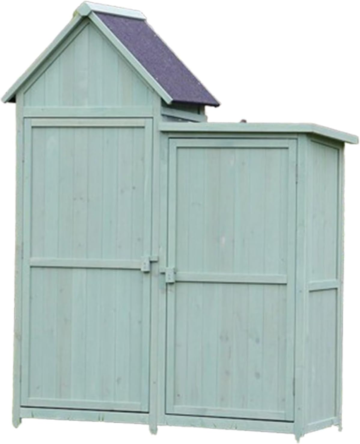 Outdoor Tool Storage Cabinet,Wooden Tool Storage Shed,Multi-Purpose Outdoor Storage Cabinet for Backyards and Patios, Horizontal Storage Shed for Lawnmower (One Color Turquoise)