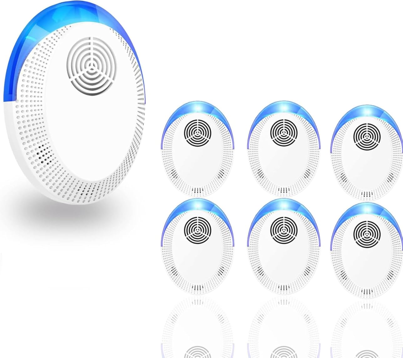 Ultrasonic Pest Repeller 6pack, Electronic Mouse Repellent Plug in Pest Control - Ideal for Mouse, Rat, Spider, Rodent, Fly, Mosquitoes, Ants, WHITE, FSTER-E01