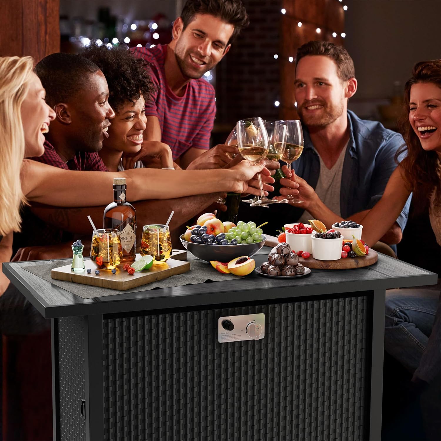 Vongrasig Outdoor Propane Fire Table, 45-Inch Gas Fire Pit Table