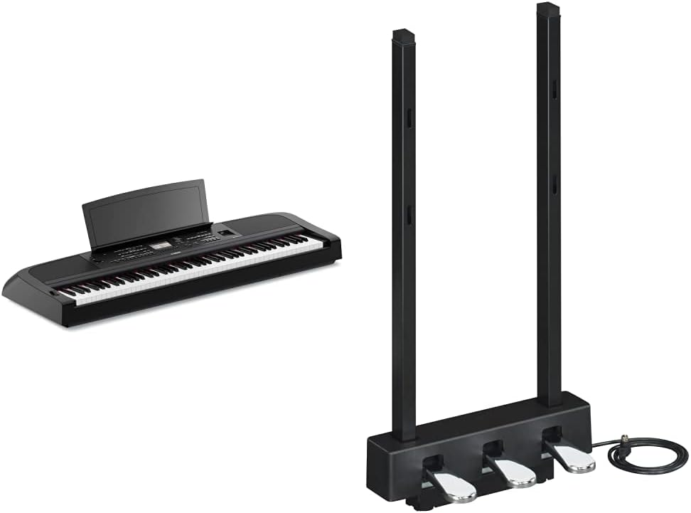 Yamaha DGX670B 88-Key Weighted Digital Piano (Black) and Yamaha LP1B 3-Pedal Unit for P225, P125, P121, P515, PS500 and DGX670 (Black)