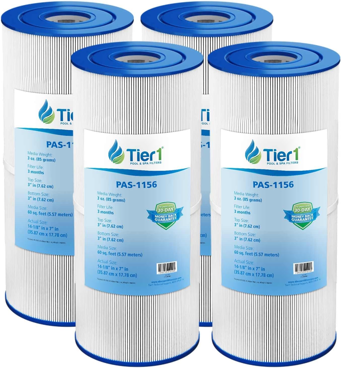 Tier1 Replacement for Pentair Pool Filter Cartridge CCP240 – 4 Pack | Compatible with 160310, Unicel C-7469, Pleatco PCC60, Filbur FC-1975 | 14-1/8