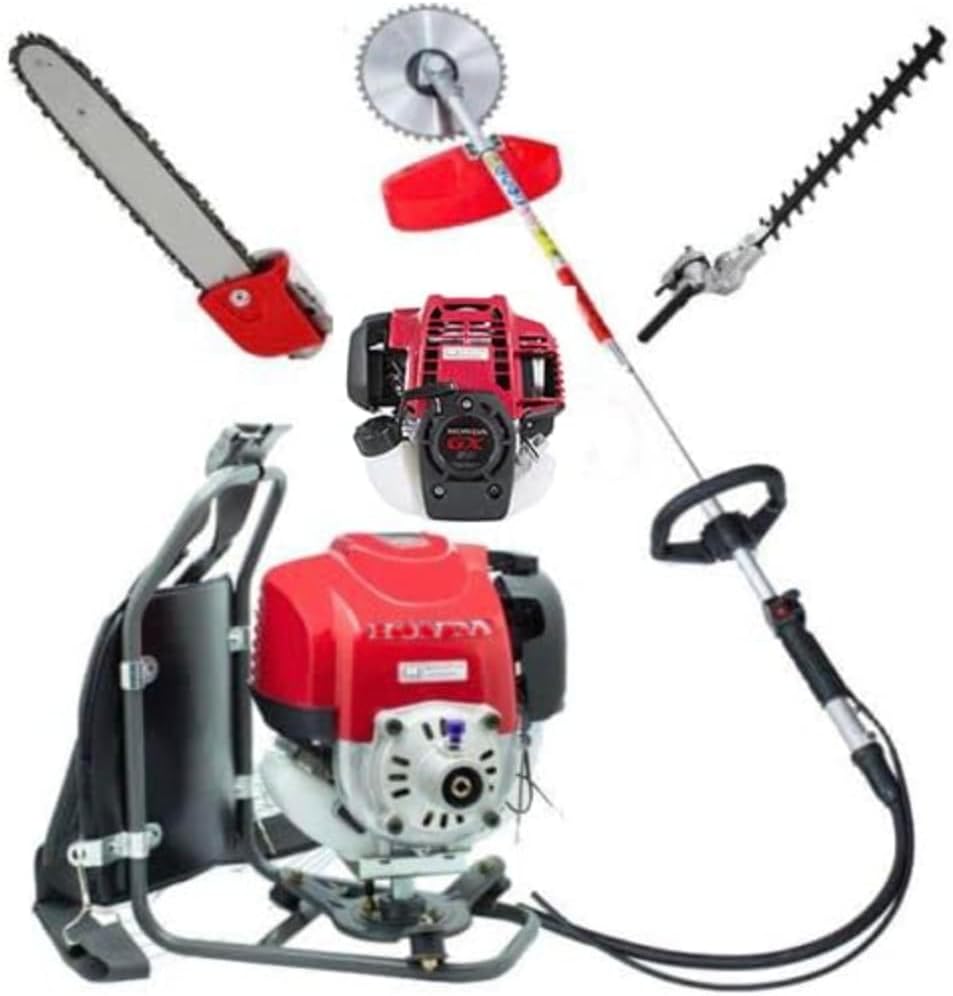GX50 4-Stroke 3 in 1 Backpack Brush Cutter Hedge Trimmer Lawn Mower Weed Eater Chainsaw