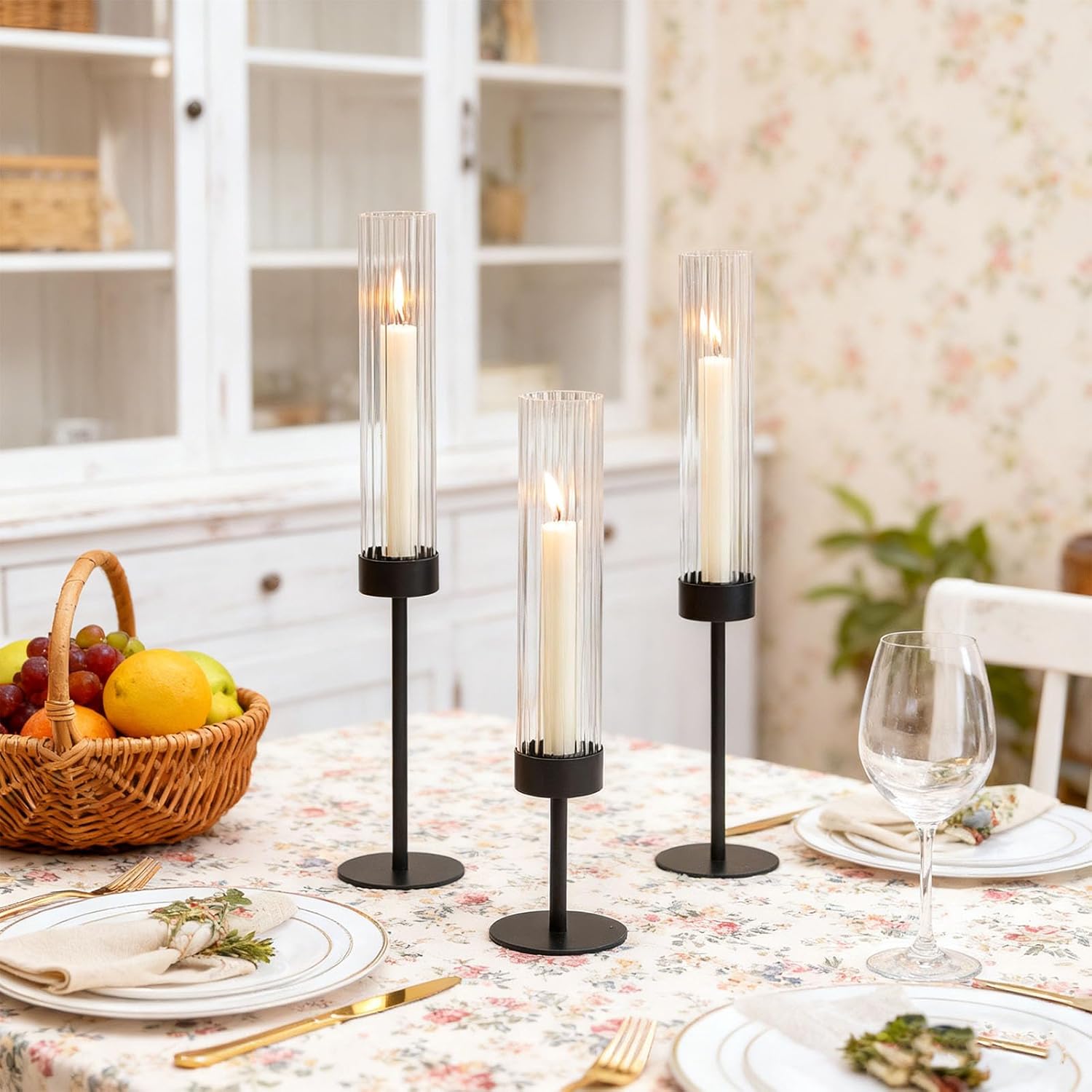 Strong Iron Flame Possessors Set of 3 Rough Glass Insulated Plan for Firepit Wrap Dining Table Deck Possessors for Home Deck