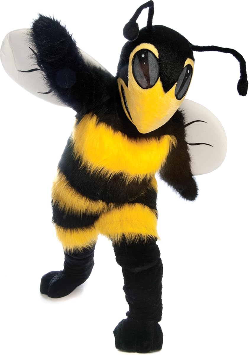 TCDesignerProducts Bee/Hornet Mascot Costume Black, School Spirit Sports Fan Gear, Football Cheerleader Accessories, Homecoming