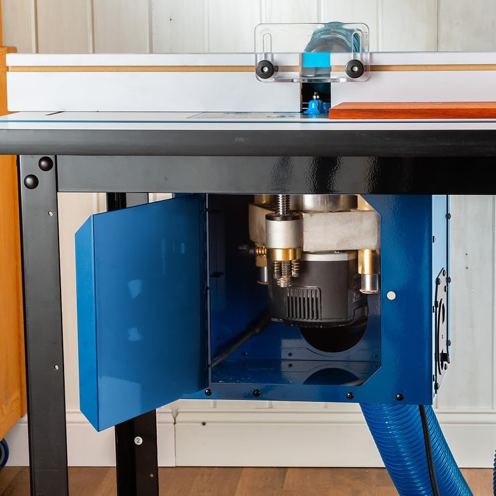 Router Table Dust Bucket w/Dual Port - Dust Collector Woodworking Bucket Mounted on Side or Back - Router Table Accessories Compatible w/Full-Size Router Tables, & More - Dust Collection Bucket