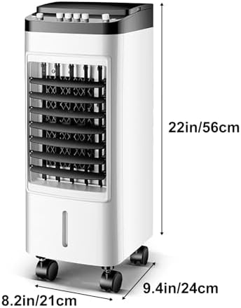 Air Conditioner Fan, Air Circulator Cooler Fans, Mobile Water Cooling Fan with Wheels, Wide-Angle Oscillation, for Family, Office or Dormitory