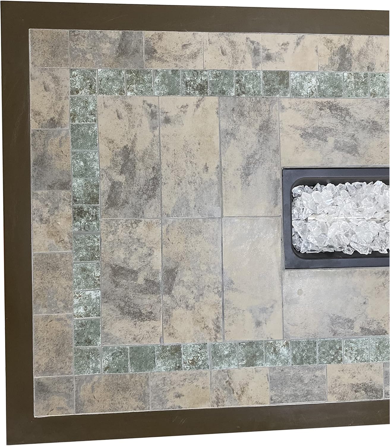 AZ Patio Heaters Rectangluar Bar Height Tile Top Fire Pit with Wind Screen