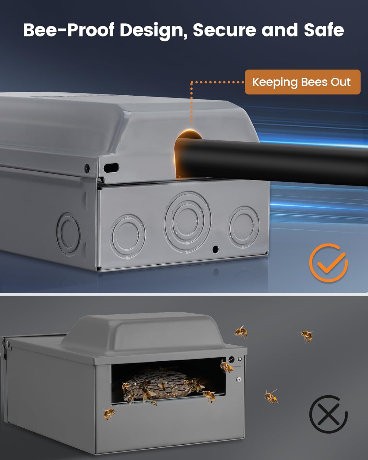 SURAIELEC 50 Amp Generator Power Inlet Box, NEMA SS2-50P Generator Box for 3-Prong Generator Cord, 120/240V, 12000W Weatherproof Outdoor Outlet Receptacle