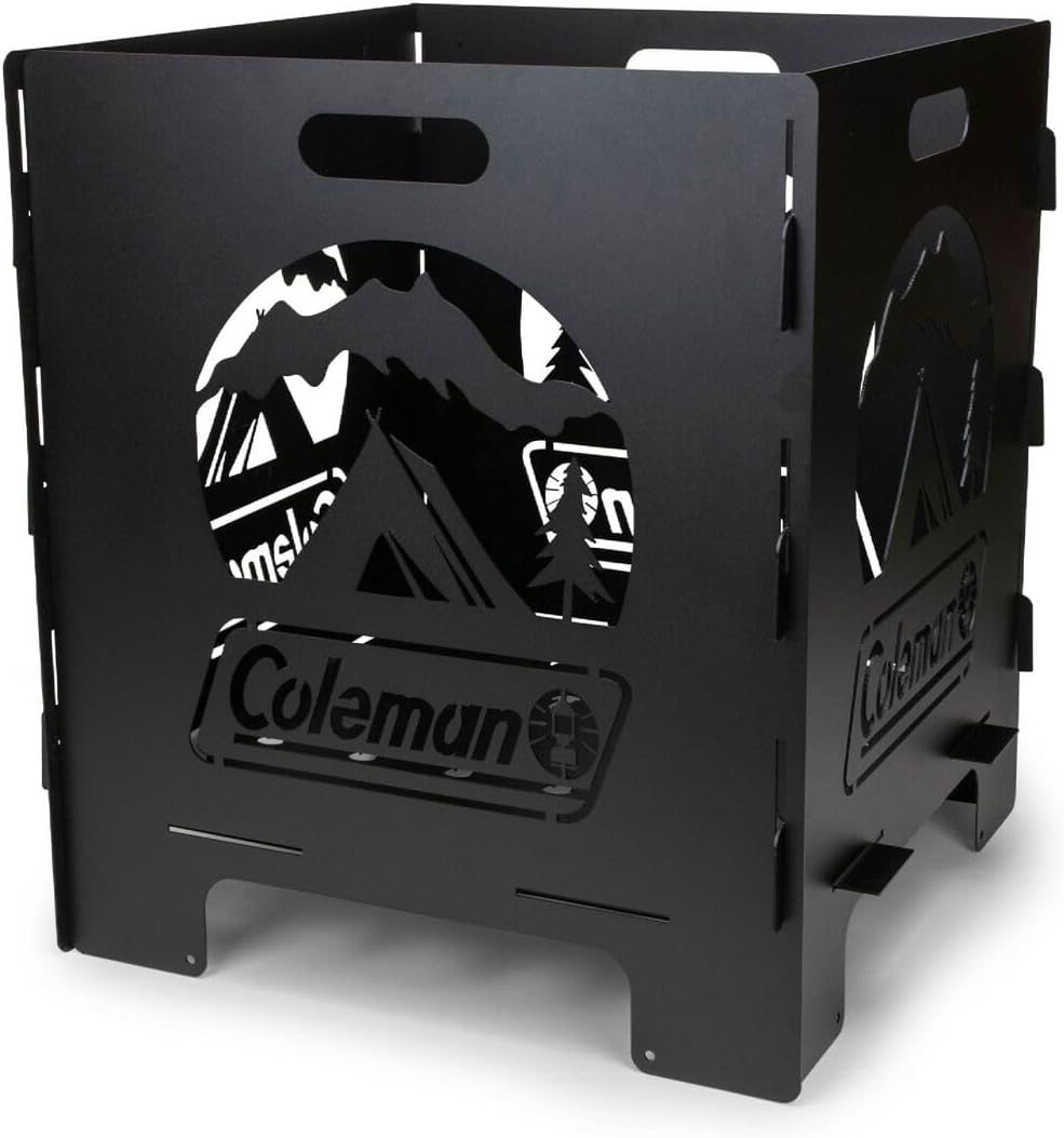 Coleman Pack-A-Way 20” Portable Fire Pit, Large Collapsible Wood Burning Fire Pit, Outdoor Accessory for Camping, Backyard, Deck & Patio, Black