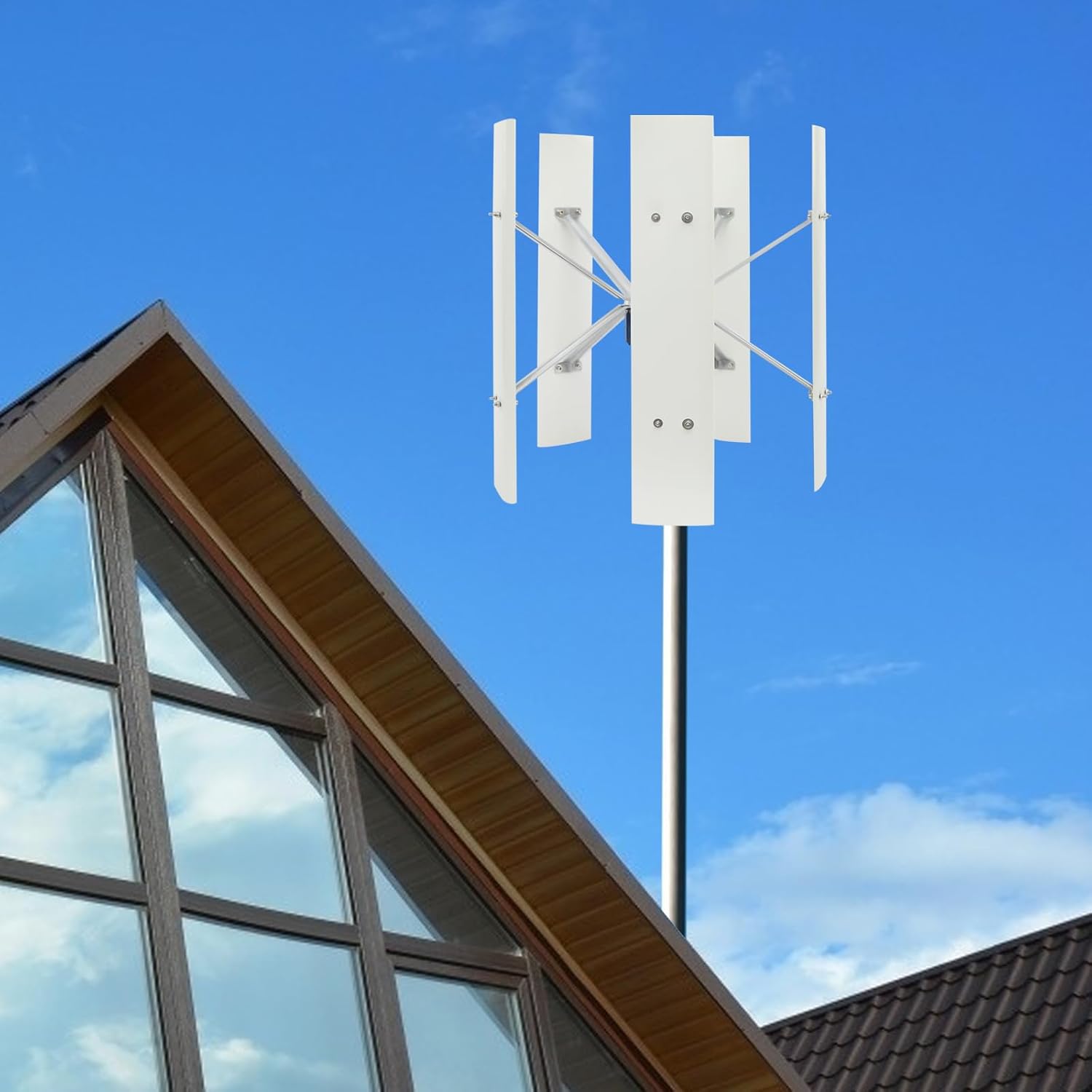 Wind Turbine Generator Kit with Controller, 100W 12V Wind Power Generator Kit 5 Blade Automatic Adjust Wind Direction Windmill Generator Kit for Marine, RV, Home,Max. Wind Speed 114.83ft/s