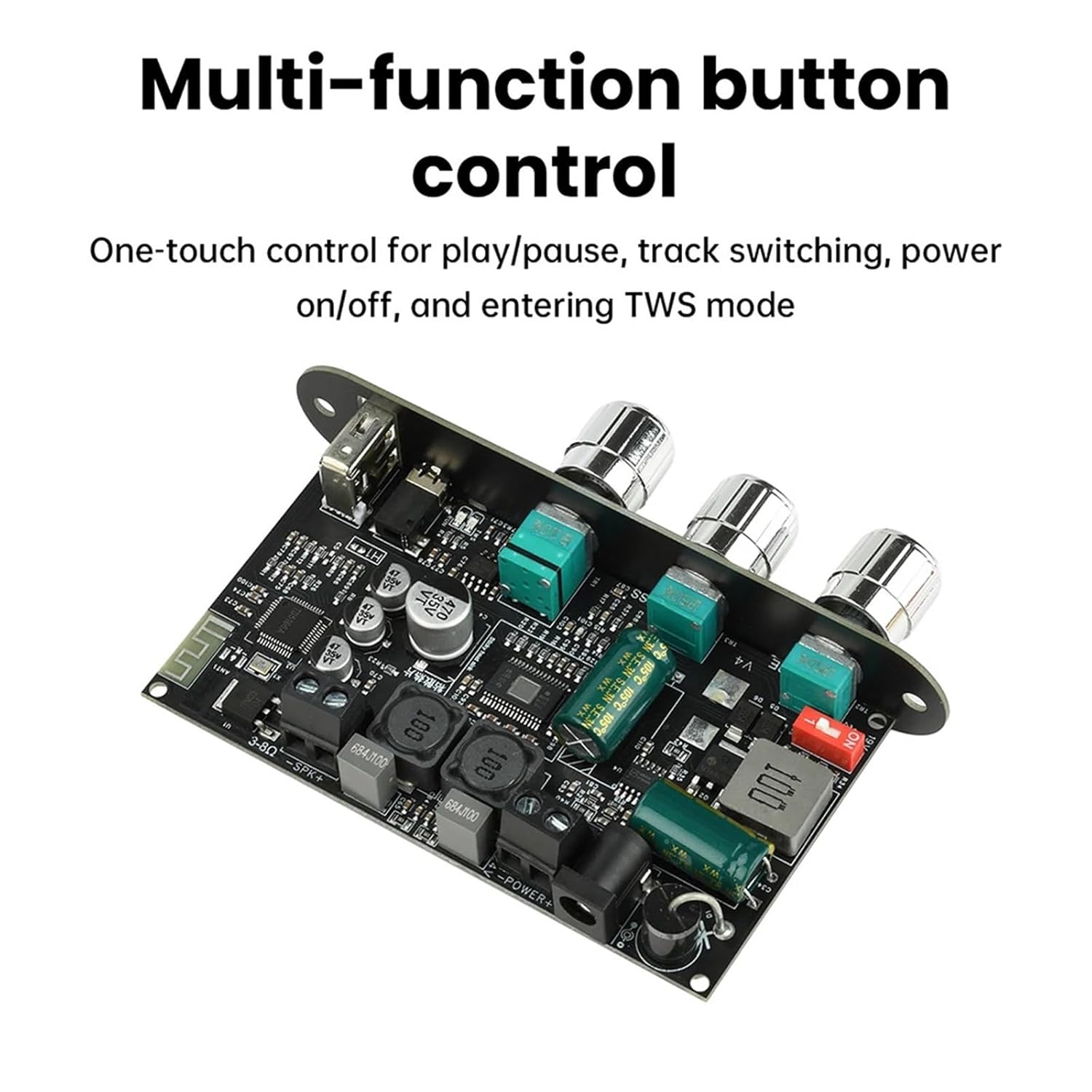 ZK-1001U 9-24V Mono 100W Digital Audio Amplifier Board Support APP TWS TPA3116D2 Sound Amplifier AMP Module AUX USB