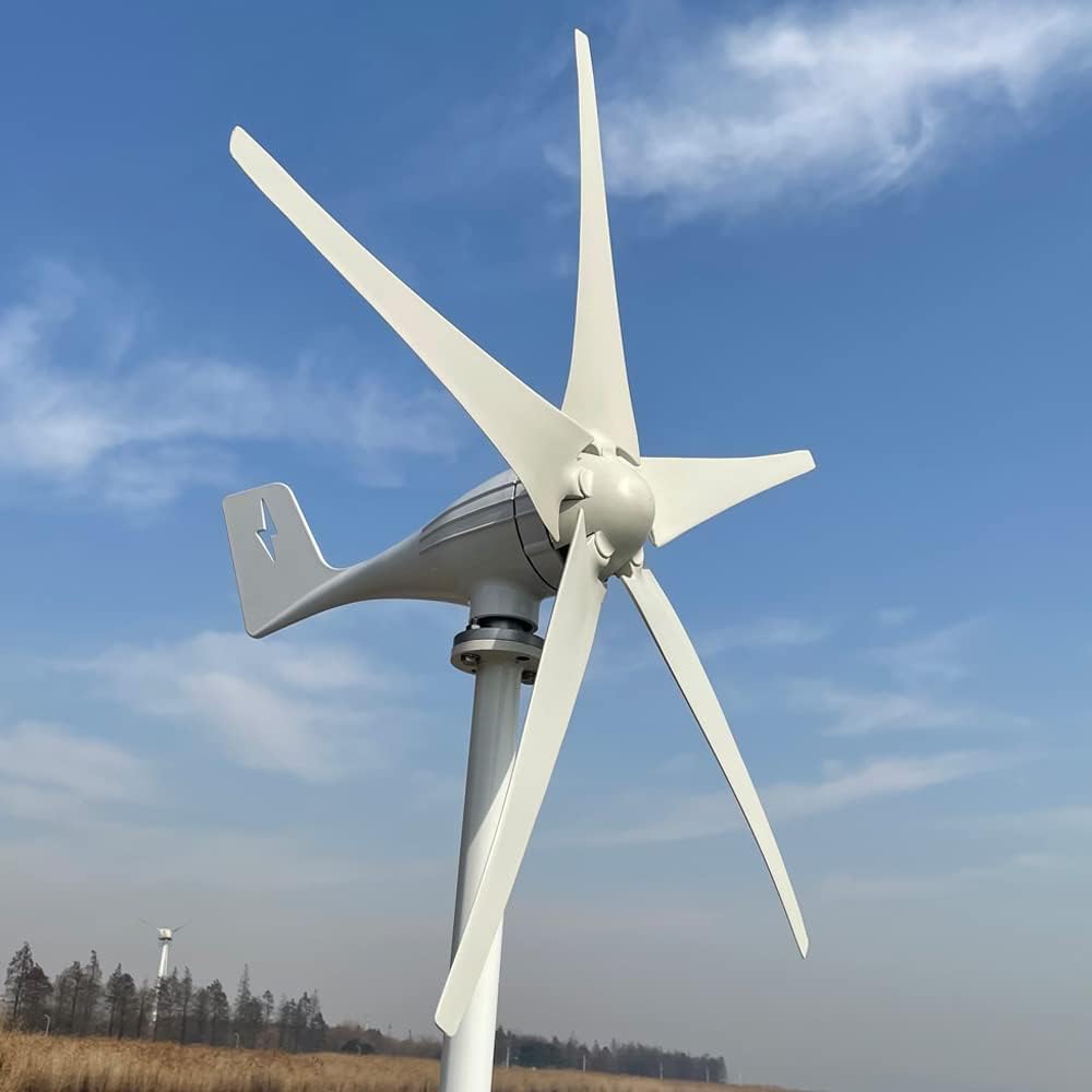 Wind Turbine Generator Kit, The Horizontal Axis 3000W 3/5 Blades Windmill 12V 24V 48V Wind Power Small Wind Turbine Generator MPPT Controller For Home Use for Hybrid Solar Wind System(Mppt controller,