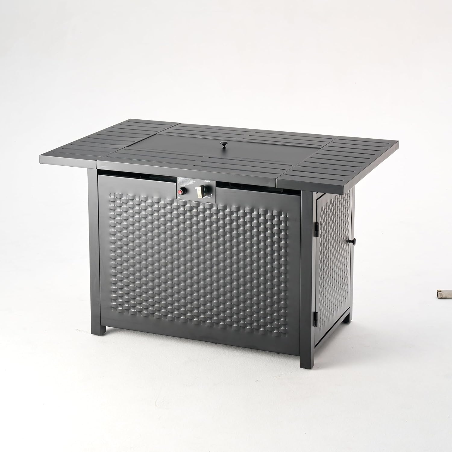 Rectangular Outdoor Propane Gas Fire Pit Table 50,000 BTU Propane with Lava Rock Filler