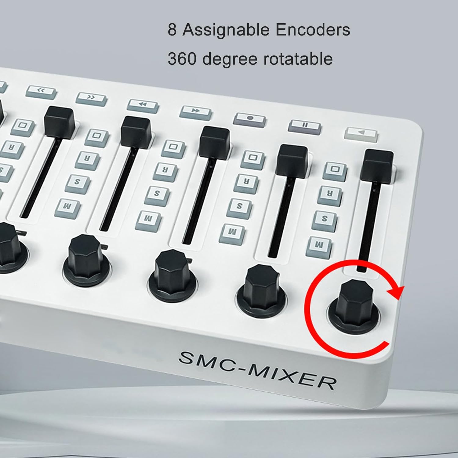 MIDI Controller Mixer, Knobs MIDI Mixer 8 Push Buttons 43 Control Keys 8 Knobs MIDI Mixing Console with USB Charging Cable
