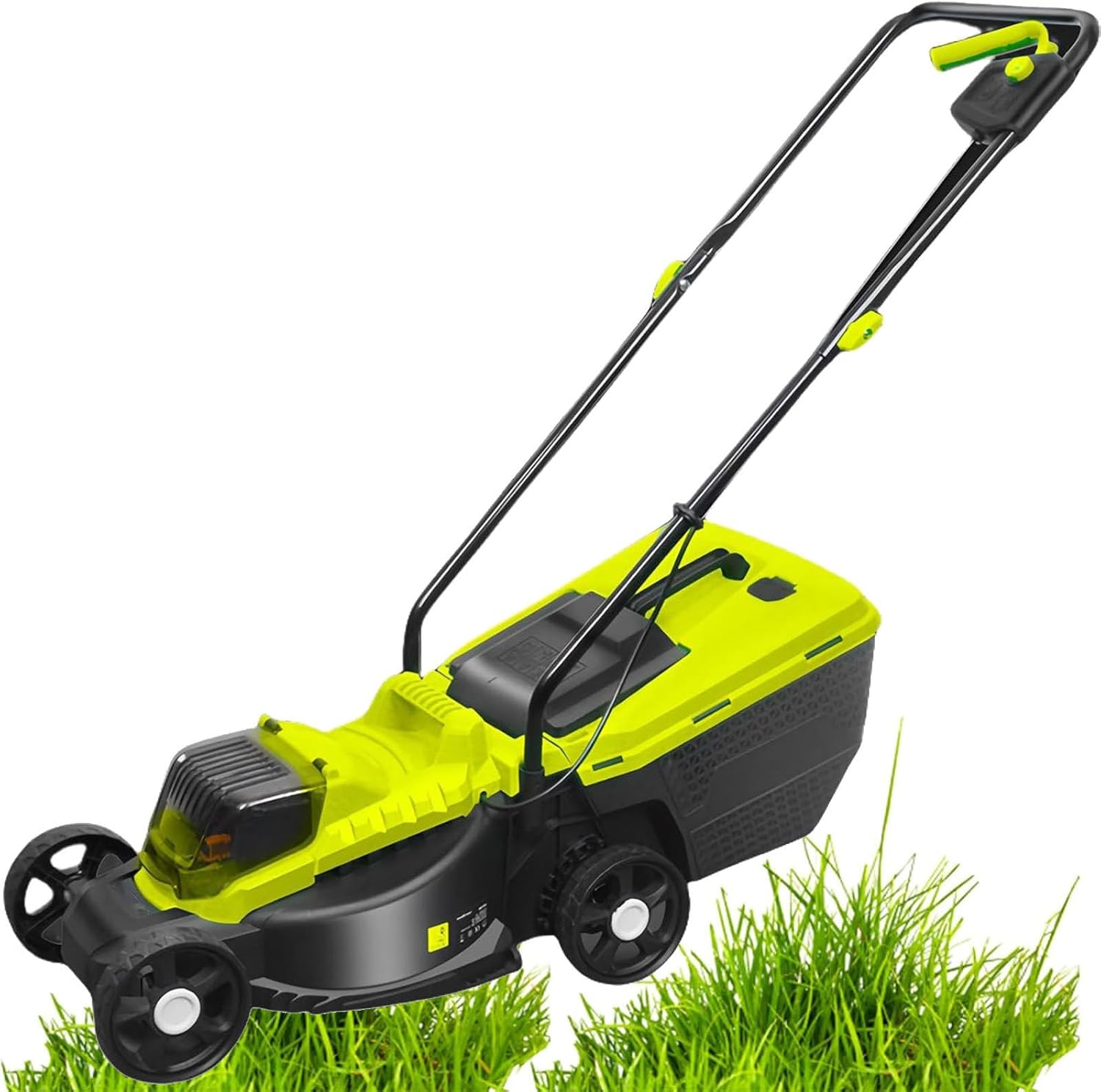 Cordless Lawn Mower with 3-Position Adjustable Cutting Height,with 4.0Ah Battery x 2 and Fast Charger Included - Battery Operated Push Lawn Mowers with Bagger, for Lawns & Garden