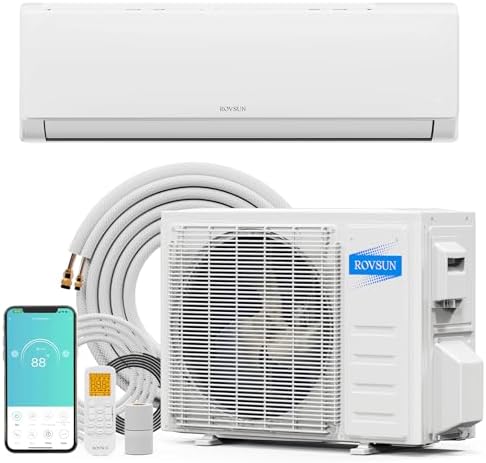 ROVSUN 18000 BTU Wifi Enabled Mini Split Air Conditioner & Heater with Inverter, 21 SEER2 Energy Saving 230V Ductless Split AC Unit with Pre-Charged Condenser, Heat Pump & Installation Kit