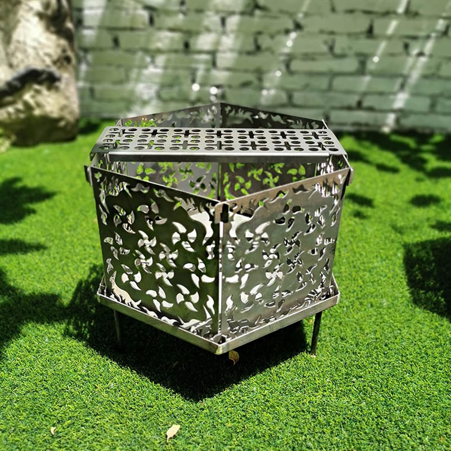 Creativity Oversized Outdoor Fire Pits & Bowls, Large Wrought Iron Wood Burning Firepit Bowls, Patio Heater for Backyard Garden Camping Bonfire