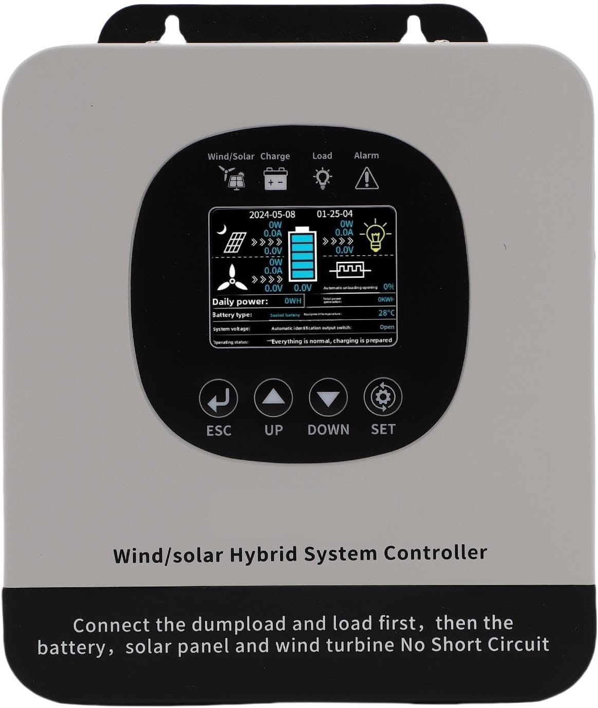 WALFRONT Wind Solar Hybrid Charge Regulator, 1200W Wind , 800W Solar Panel Charging for Home, Boat, Street Lamp, MPPT, Boost Low Speed Charging, Advanced PWM