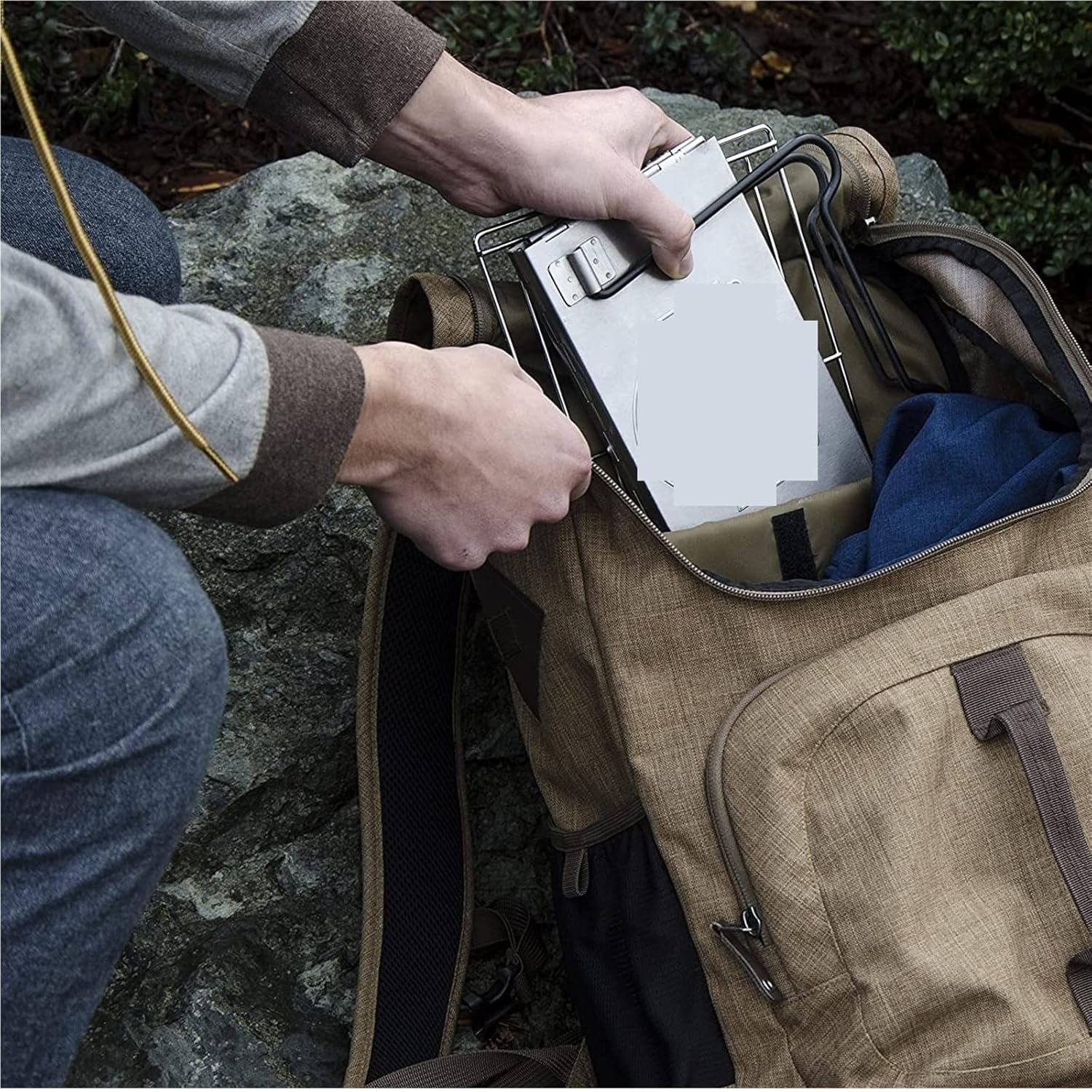 Grills Stable Outdoor Camping Flat Backpack Portable Stainless Steel Grill And Fire Pit