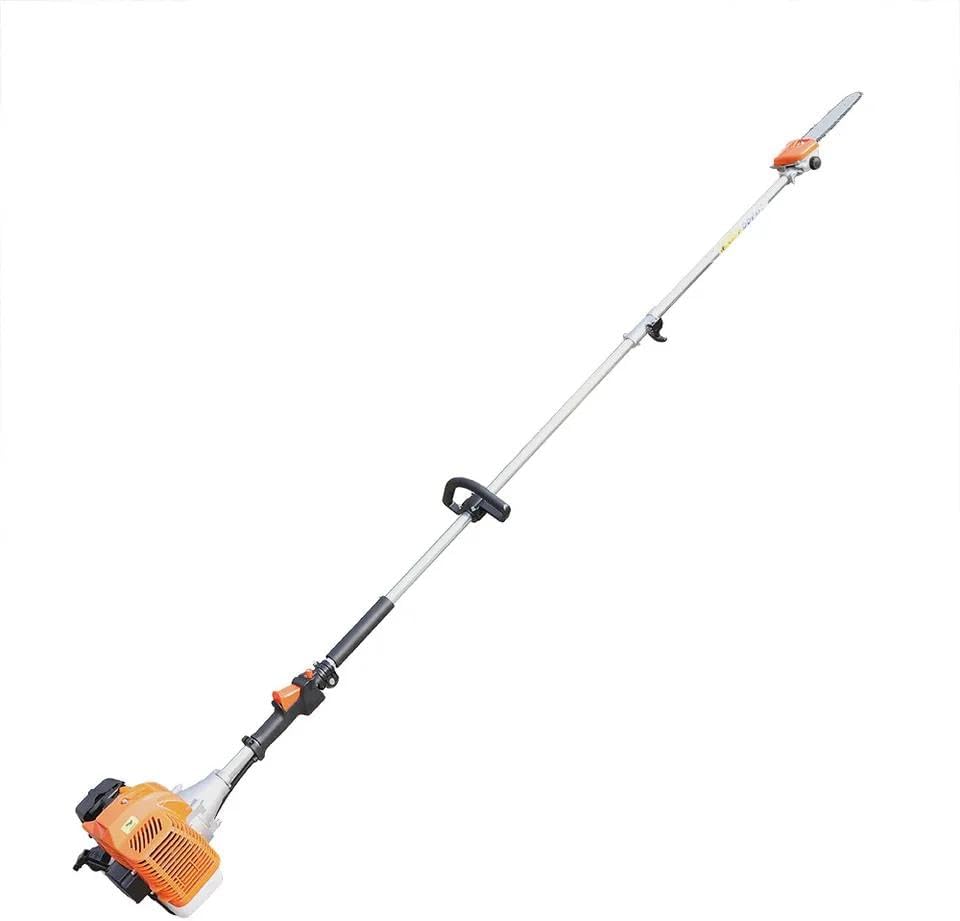 Chainsaw, 52cc 2-Stroke Gas Pole Saw Gas Hedge Tree Trimmer 9500r/Min with Extension Pole Adjustable Height, Single Cylinder Gas Powered Tree Trimmer for Sawing Branches Small Trees