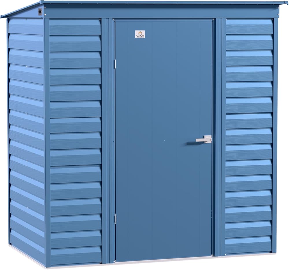Arrow Sheds 6' x 4' Outdoor Steel Storage Shed, Blue
