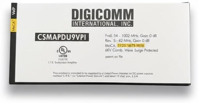 DIGICOMM CSMF1APDU9VPI HomeConnect 9-Port Passive VoIP MoCA Amplifier for Comcast, Xfinity, RCN, Optimum, Wow, COX, Spectrum