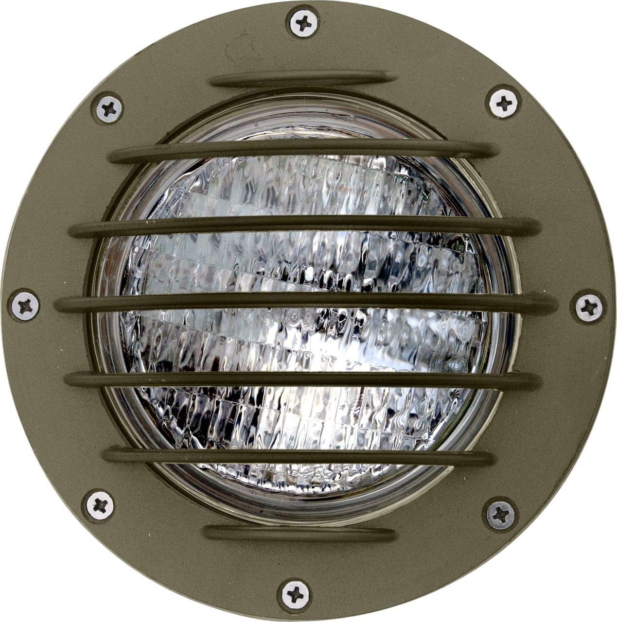 Dabmar LV305-BZ-SLV Well Light with Grill & Sleeve, 35W 12V Par, Bronze Finish