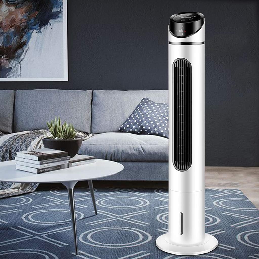 NBgy Tower Type Air Cooler, Remote Control Type Air Cooler, Silent Air Conditioner, Air Purification, Suitable for Living Room Bedroom Kitchen, Etc, White, 115x30cm