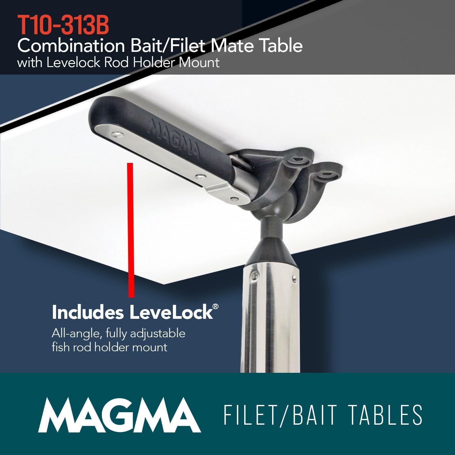 Magma Products Combination Bait/Filet Mate and Levelock Rod Holder Mount