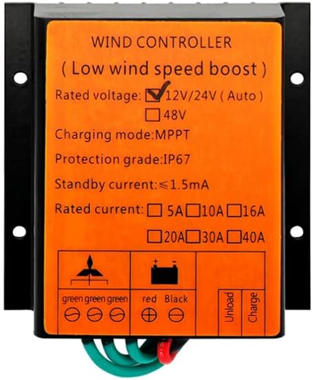 16000W MPPT Wind Charge Discharge Controller,12V 24V 48V Wind Charge Controller IP68 for AC DC Wind Turbine Generator(Yellow)