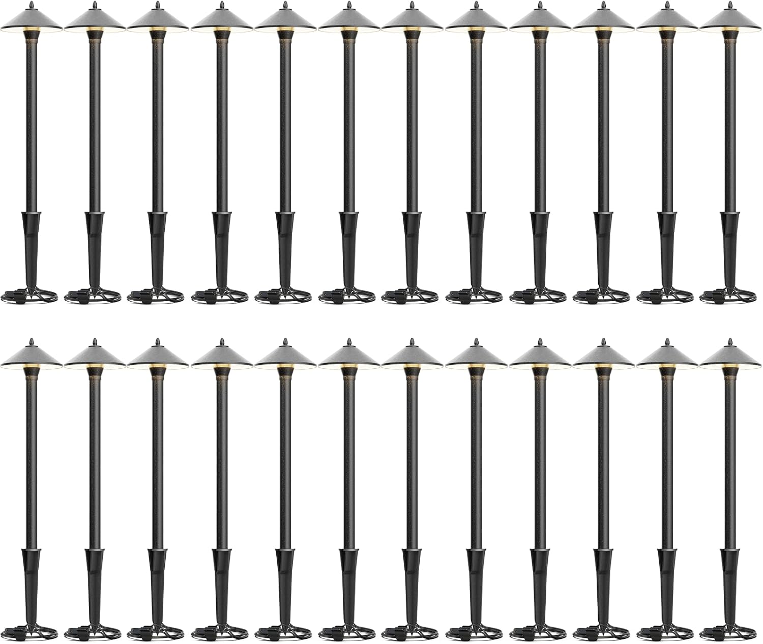 VENUS MANUFACTURING 24PK Low Voltage LED Pathway Lights 1.2W Outdoor Landscape Lighting 40 Lumen Landscape Path Lights 2700K for Lawn Patio Yard Walkway Driveway Pathway Garden
