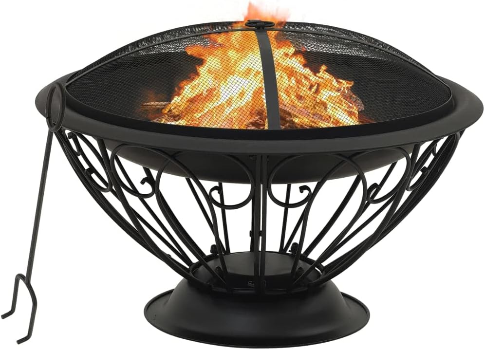 SKM Fire Pit with Poker 75 cm XXL Steel