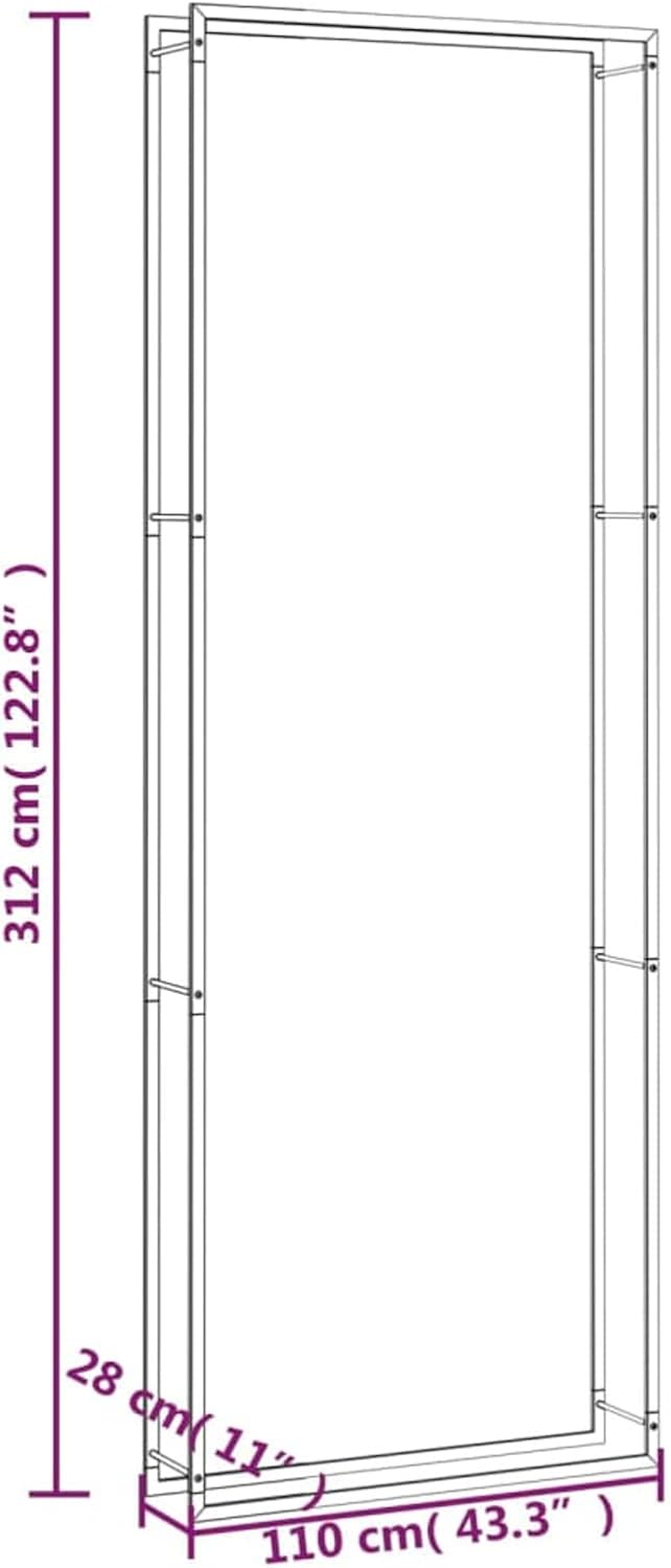 Fire Pits & Outdoor Fireplaces Firewood Rack Matt Black 43.3