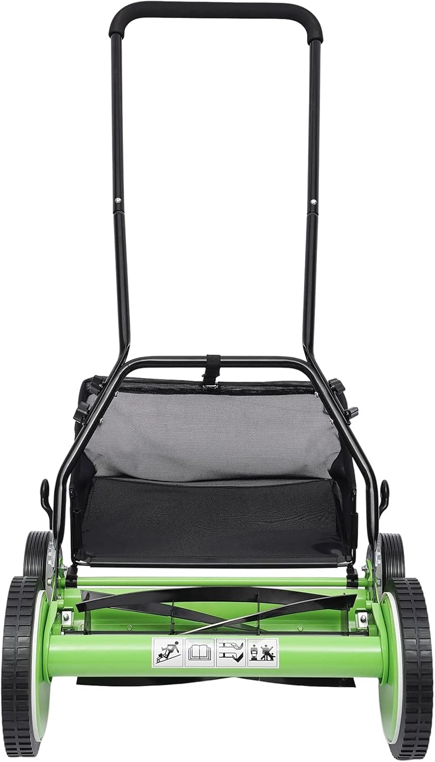 16-Inch Manual Lawn Mower, Adjustable Heights & Efficient Grass Catcher with Collection Bag Push Reel Lawn Mower Push Lawn Sweeper for Garden Yard Park (16-Inch Sweeper)