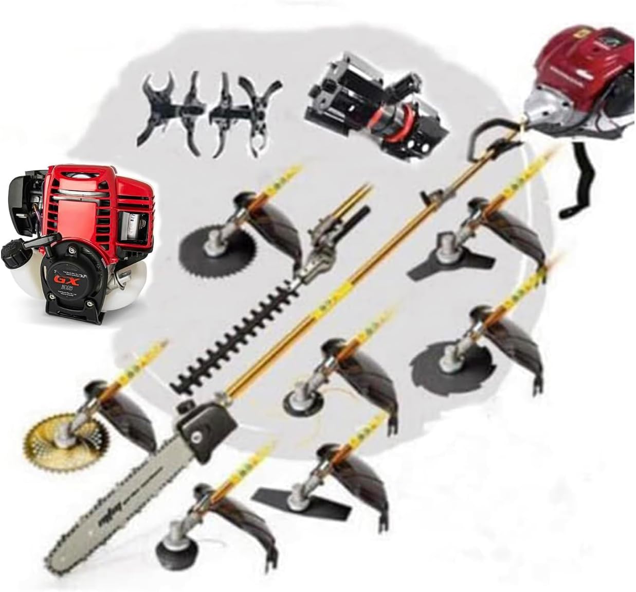 GX35 Hedge Trimmer Pole Saw 4 Stroke desbrozadora de gasolina Weed Eater Brush Saw Cultivator rototiller