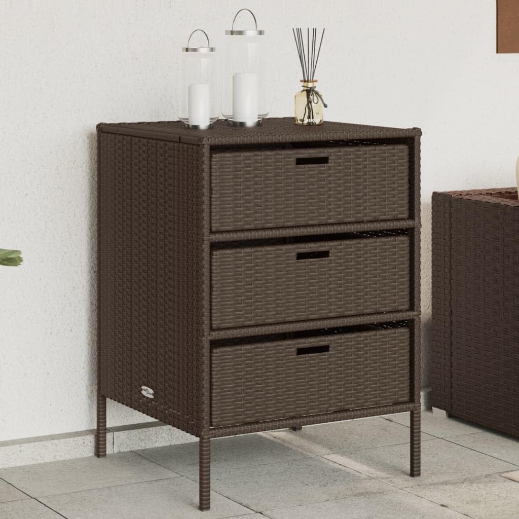 Patio Storage Cabinet Brown 21.7