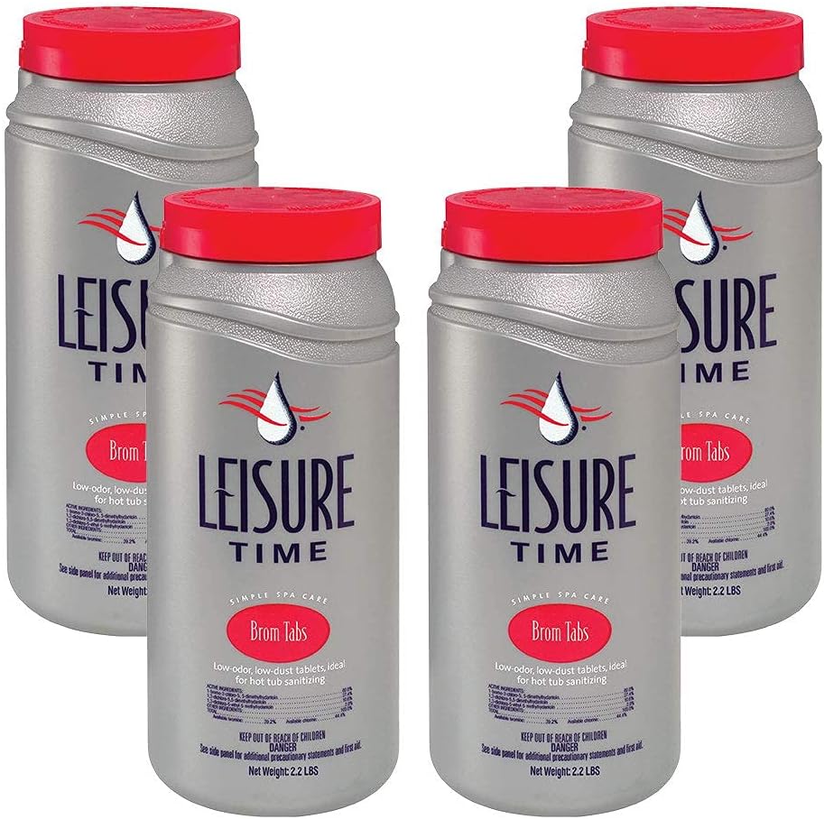LEISURE TIME 45422A-04 Bromine Tabs for Spas and Hot Tubs, 2.2 Pounds, 4-Pack