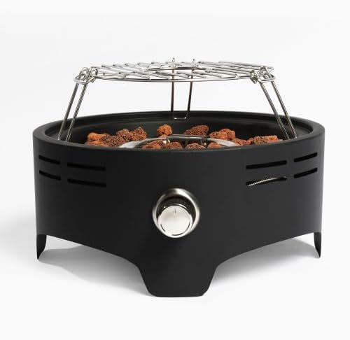 HGD 16 inch Portable Propane Fire Pit for Camping,Outdoor Fire Pit with Cooking Support 30000 BTU Smokeless Gas Fire Pits for Outside Patio