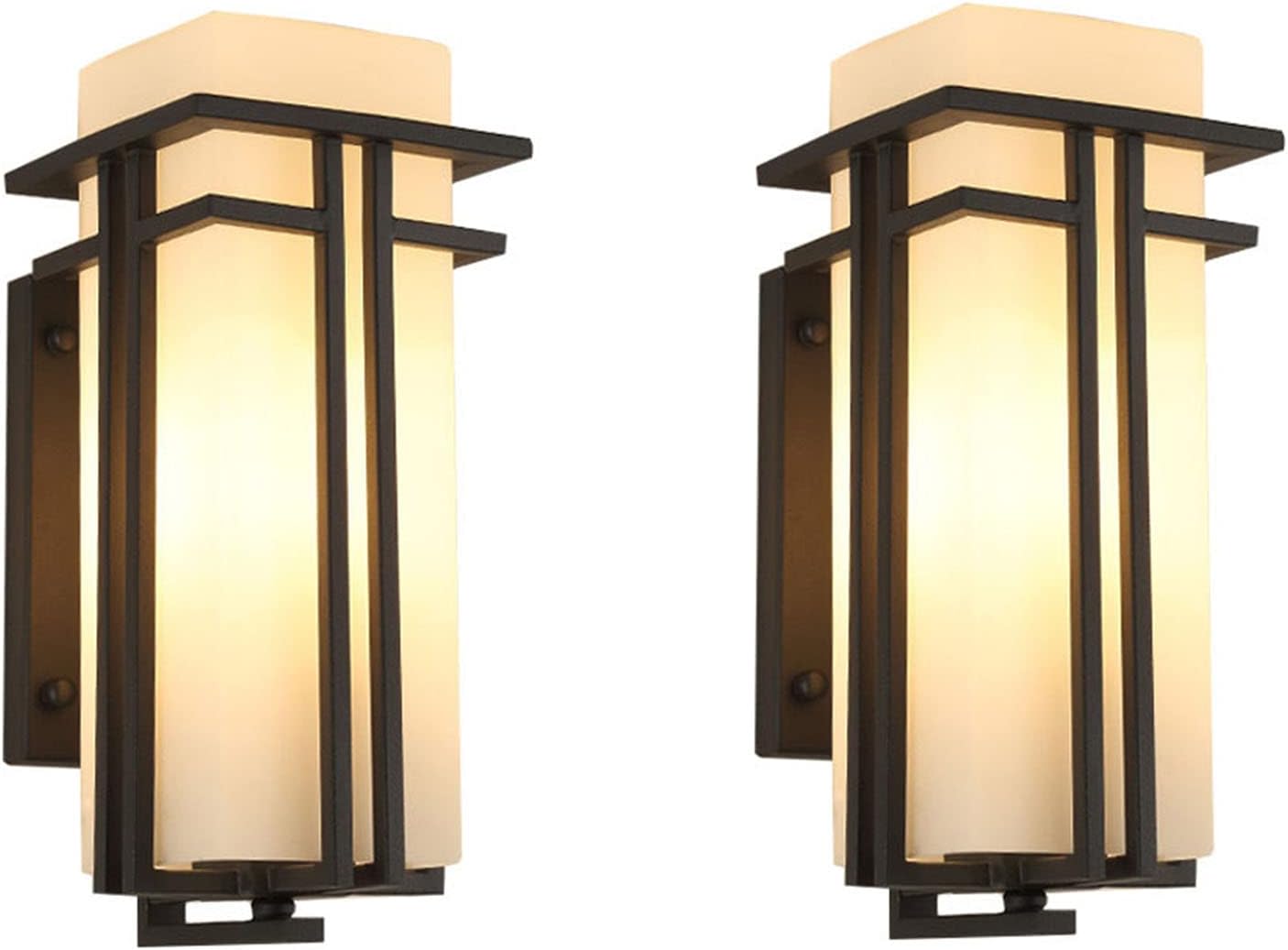 Outdoor Wall Light, Fixture Dusk to Dawn Wall Sconce, Outdoor Wall Lights Water Grain Tempered GlassAluminum Shell Black Outdoor Wall lamp Water Garage Door Courtyard