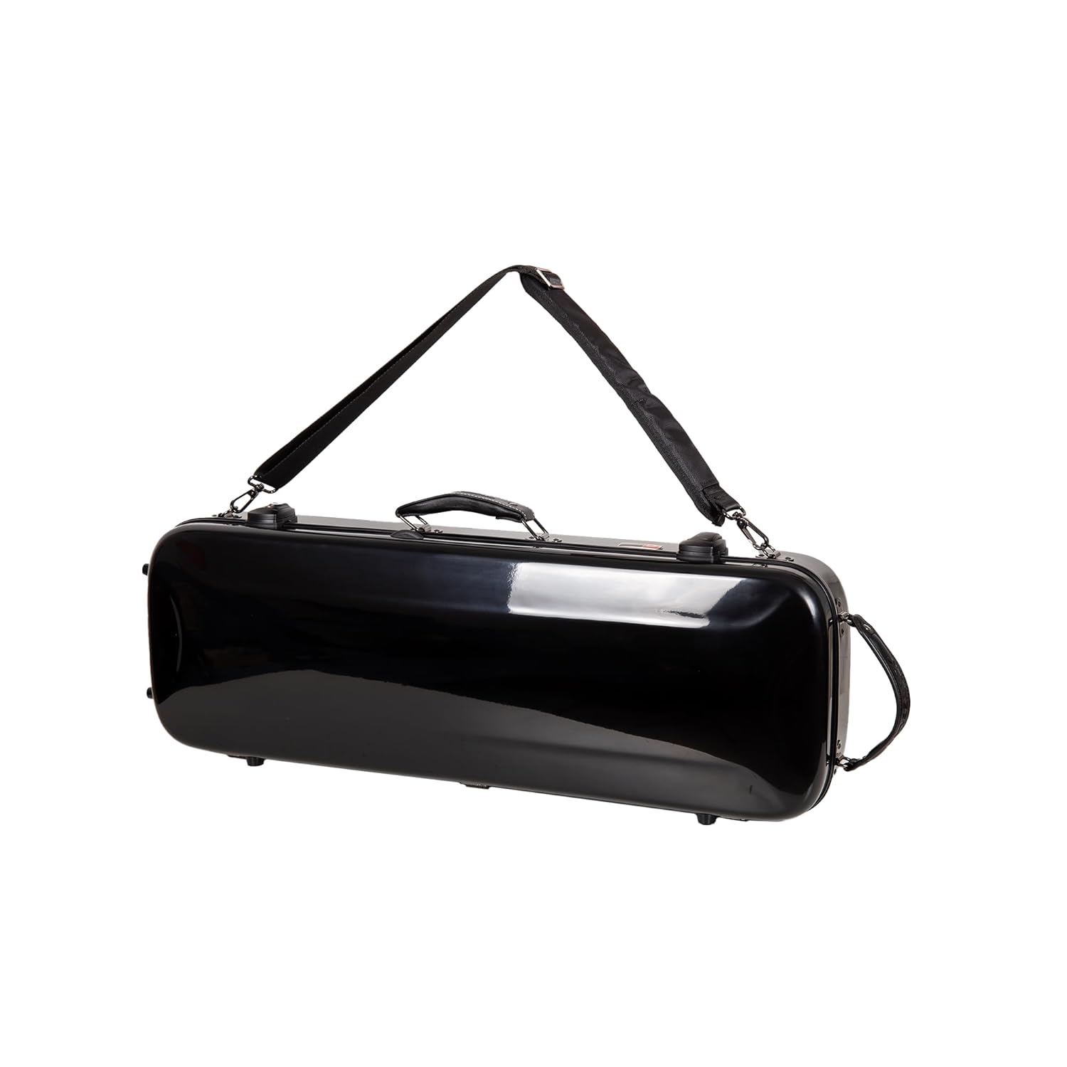 Crossrock Fiberglass Oblong Case fits 4/4 Full-Size Violin, Includes TSA lock, Protective Blanket, Hygrometer, Accessory Compartments-Black (CRF2020VBK-R)