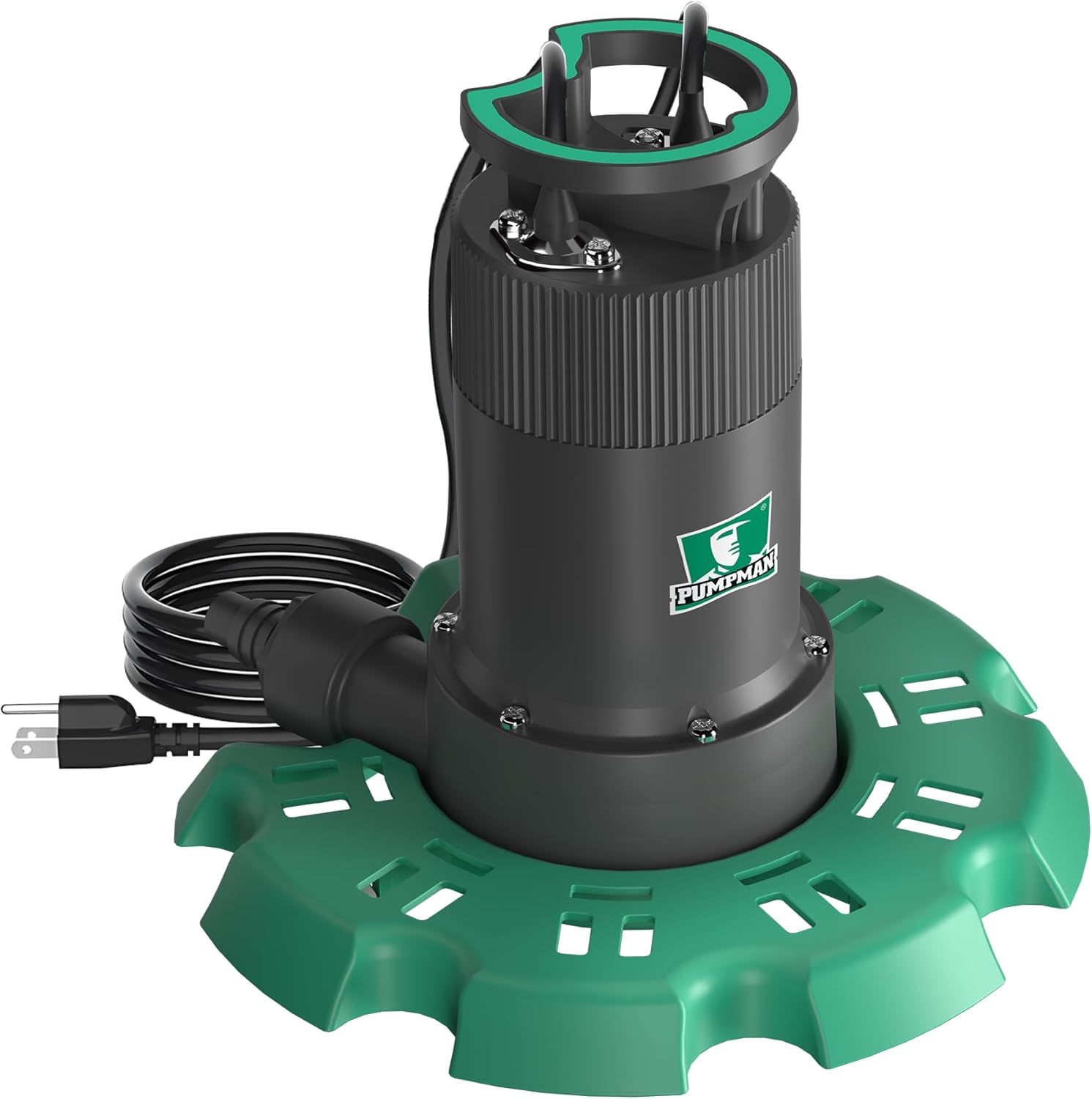 PUMPMAN Automatic Submersible Pool Cover Pump 110 V 1/4 HP 2800 GPH with 2/5” Check Valve Adapter For All Swimming Pools Spas Hot Tubs Rooftops Water Beds With 10FT Power Cord