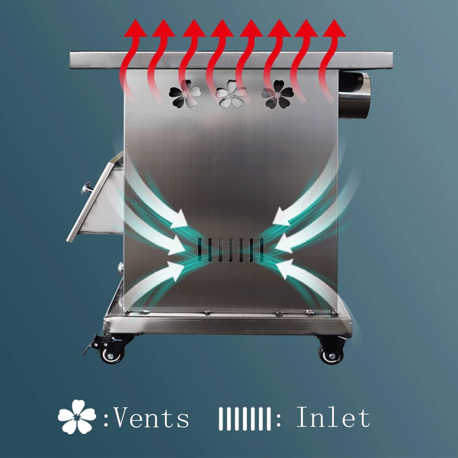 Outdoor Rectangular Fire Pit with Grill - Large Wood-Burning Patio & Backyard Fire Pit for Outside with Cooking BBQ Grill Grate, Spark Screen,firepits for Outside (Size : Large)