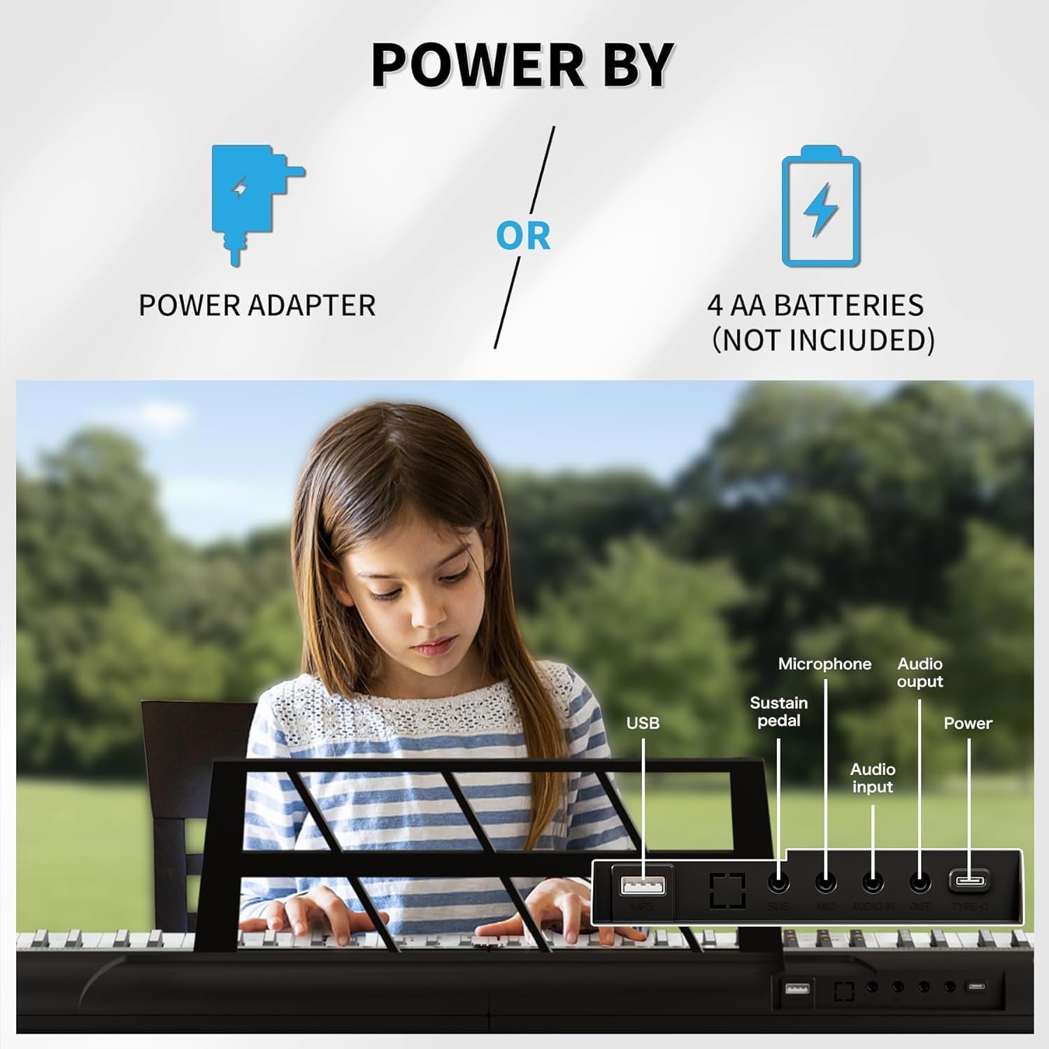 88 Key Digital Piano Keyboard with Semi Weighted Keys, Electronic Piano for Beginners Adults, Music Stand, Power Supply, Sustain Pedal, Stickers, MIDI Bluetooth and Piano Lessons, Black