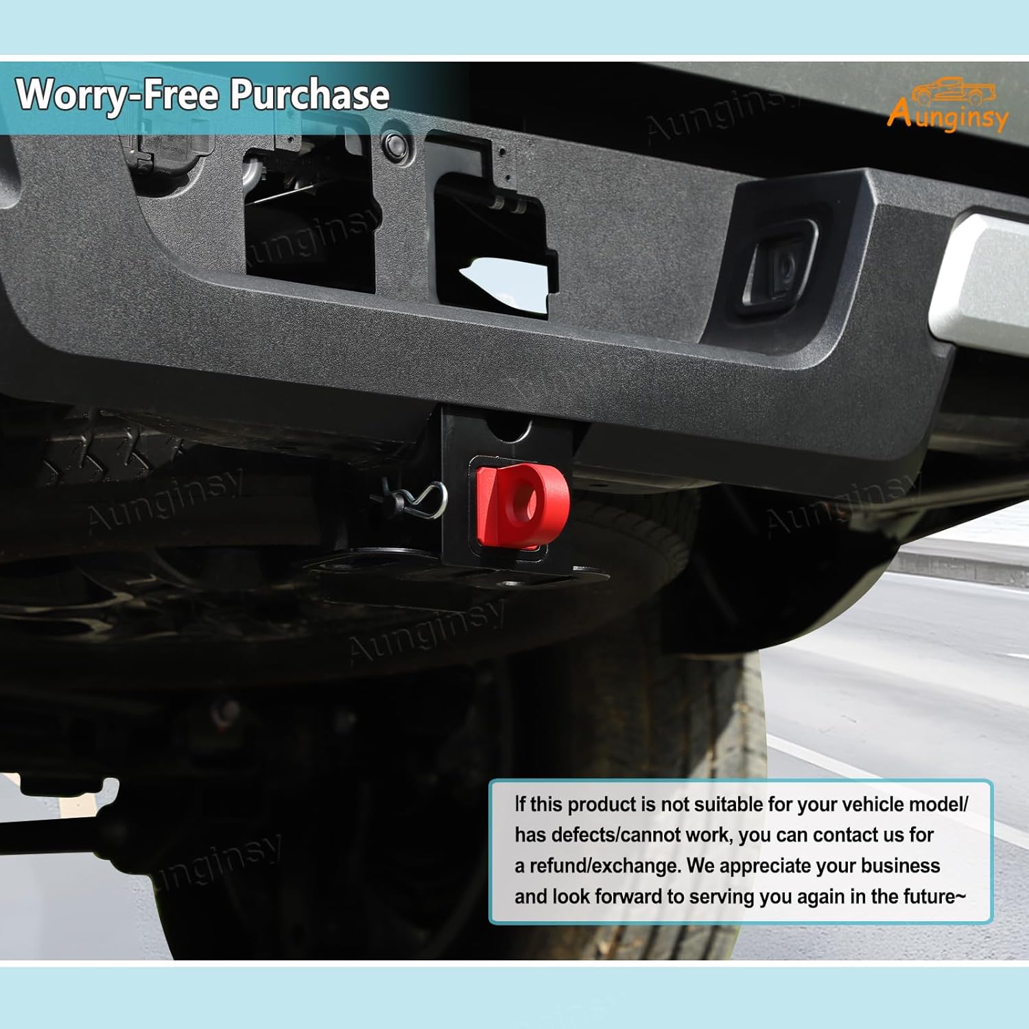 Aunginsy Tow Hitch Receiver Hook with Tightener Compatible with Toyota Tacoma 2024 2025 2026 Accessories, Car Shackle Mount Trailer Hitch Lock Pin Heavy Duty Solid Recovery Towing Kit for Trucks