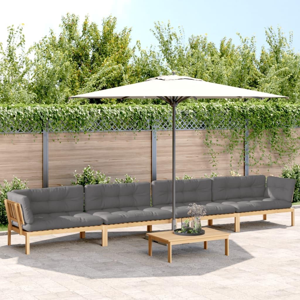 Patio Furniture, 5 Piece Patio Pallet Sofa Set with Cushions Solid Wood Acacia