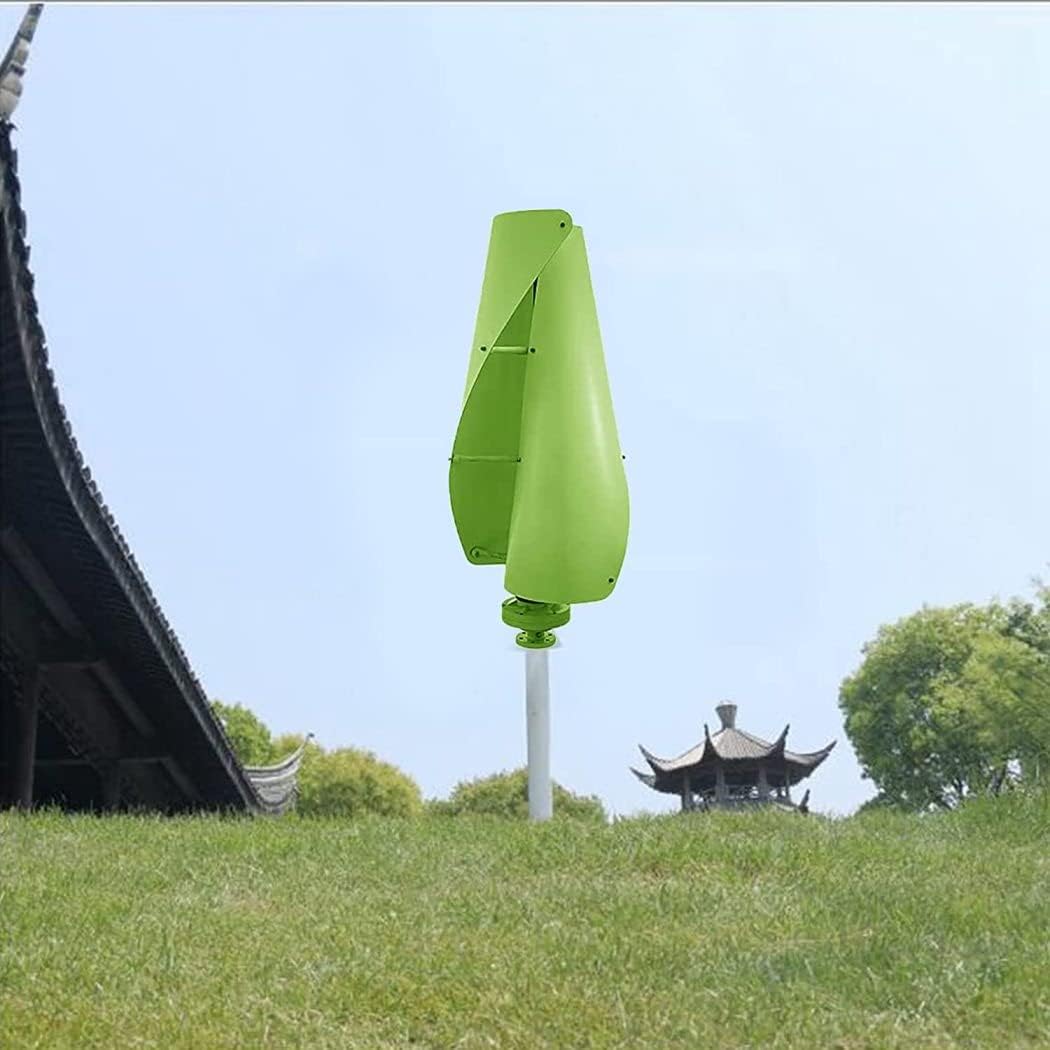 LiuSj JUnSt 9000W New Spiral AC Vertical Wind Turbine Generator, 12V 24V 48V with Controller 2 Blades Low Noise Vertical Wind Power Generator for Home Street Lighting (Green)