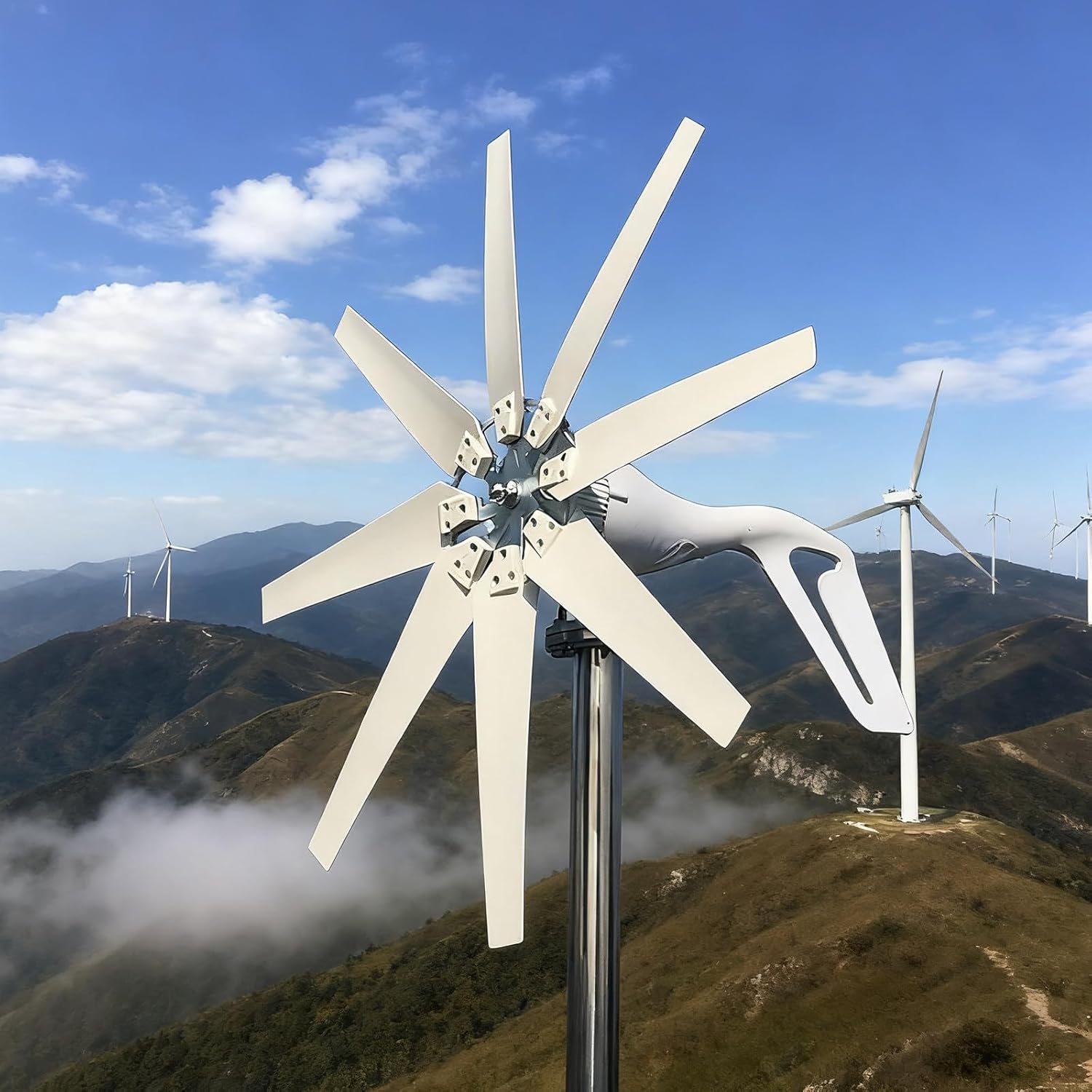 400W Wind Turbine, 110V/220V with MPPT Charge Controller Windmill RV Yacht Farm Small Wind Generator Home Use System 24V