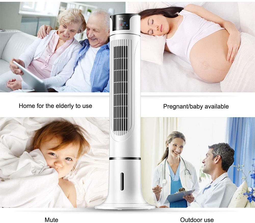 Intelligent Remote Control Without Leaf Tower Fan Or Humidifier with Swing and Timing Function, Indoor Portable Air Conditioner